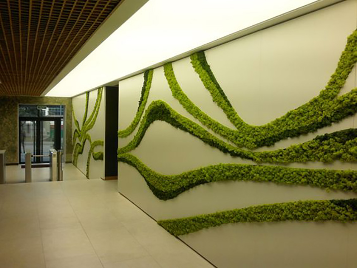 簡約風(fēng)格的永生苔蘚裝飾墻面